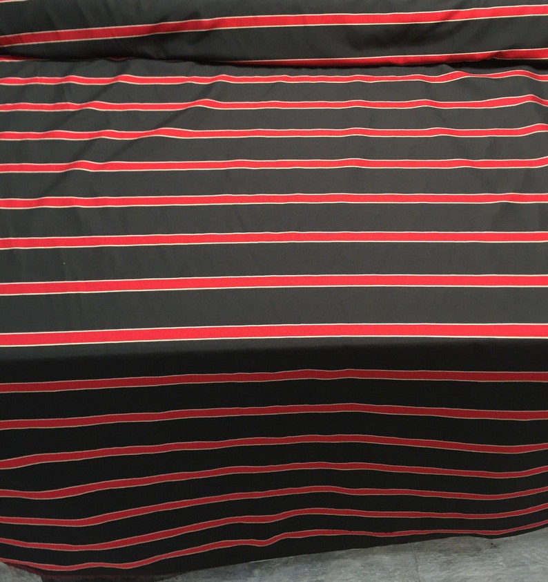 Red Black Stripe Soft Fabric 120 Inches Double Width by the Etsy