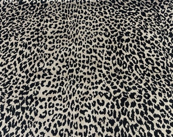 Jacquard Velvet Exotic Leopard Silver Black Heavy Upholstery Fabric By The Yard