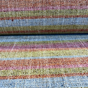 Swavelle Stripe Line Dance Berry Drapery  Upholstery Fabric By The Yard
