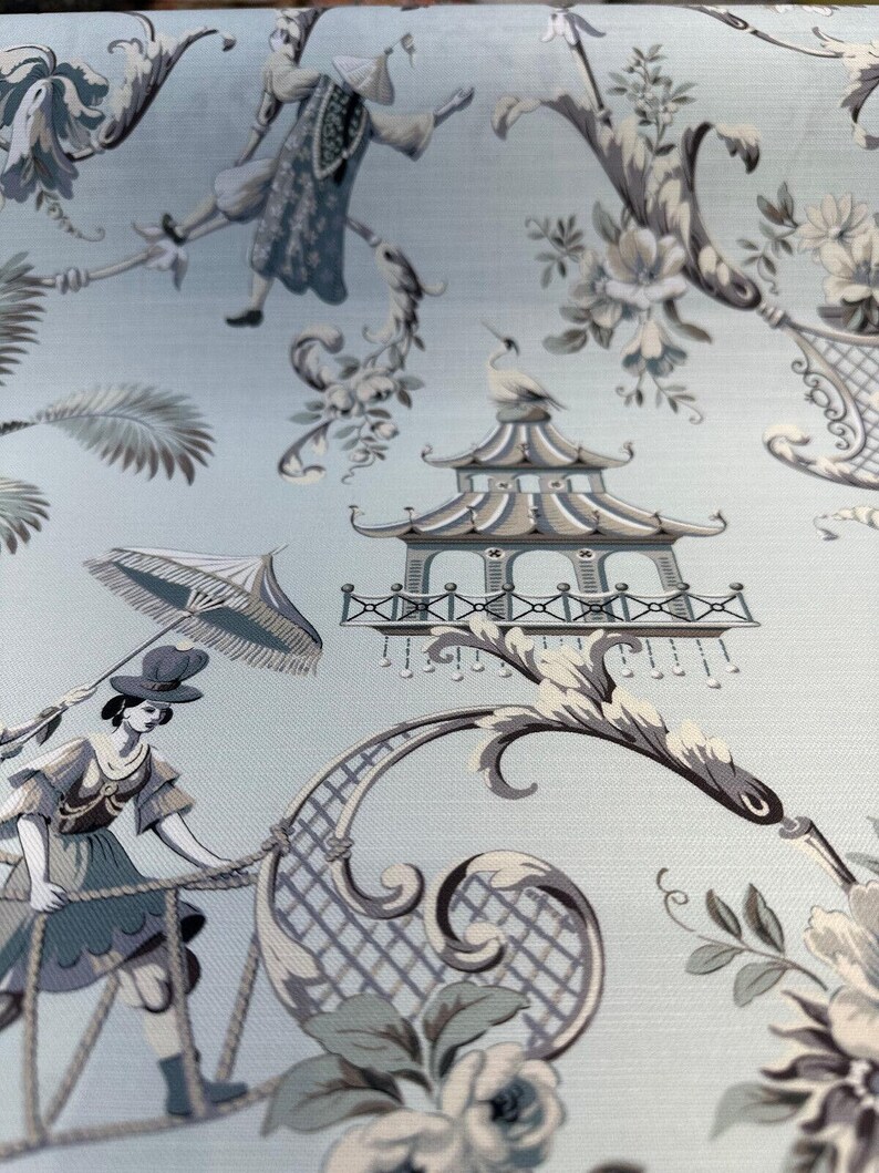 Waverly Mandarin Prose Moonstone Drapery Upholstery Fabric By The Yard image 5