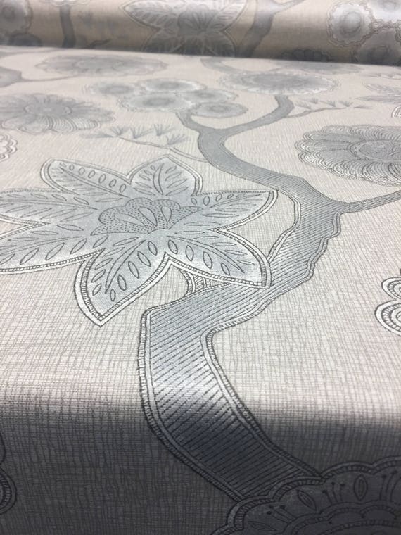 P Kaufmann Gloss Chintz Platinum Fabric by the yard Multipurpose