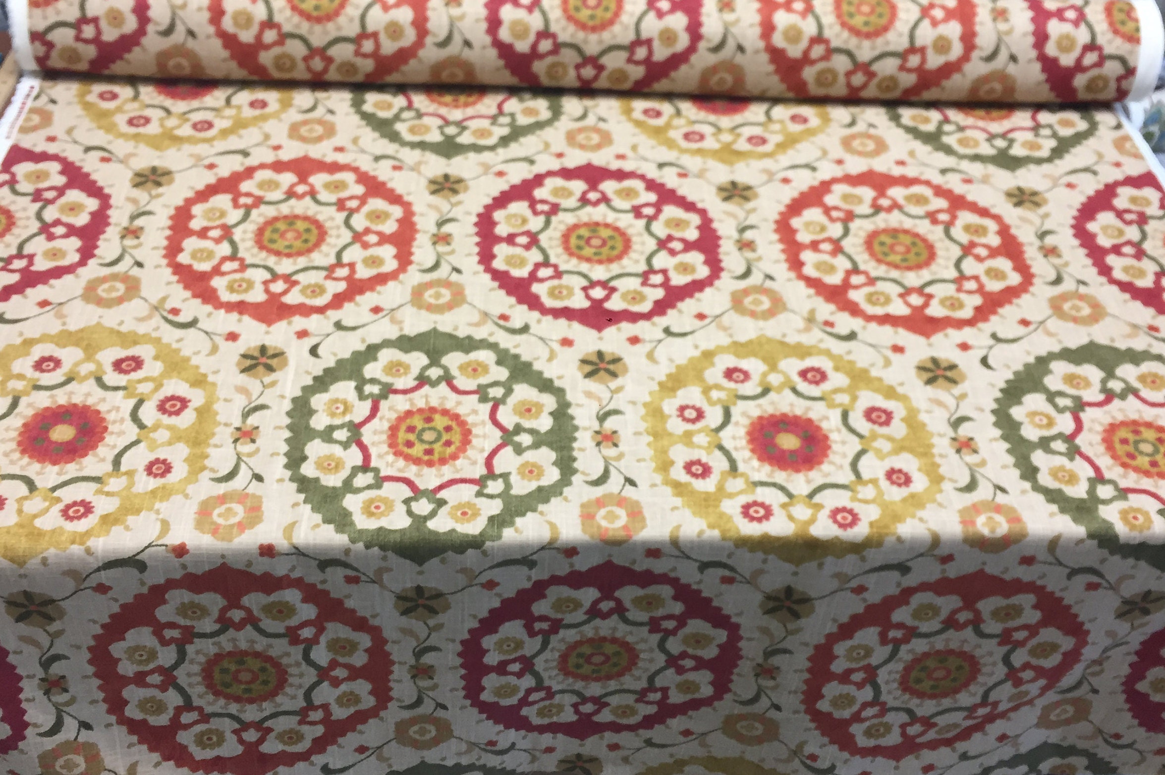 Richloom Cornwall Spice suzani Fabric by the yard Multipurpose Etsy