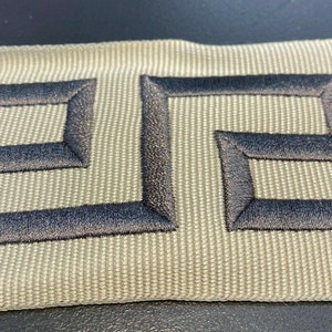 Embroidery Taupe Gray Greek Key Trim Tape By The Yard