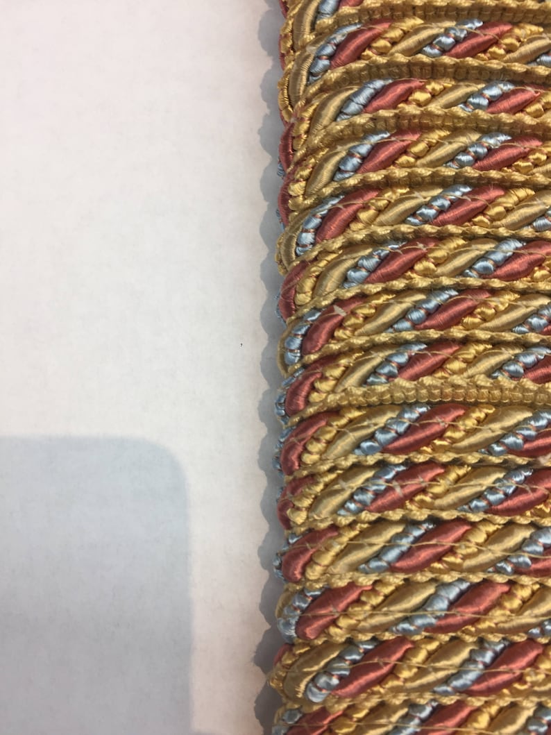 Yellow Blue Rust Cord Trim With Lip Upholstery by the Yard Etsy