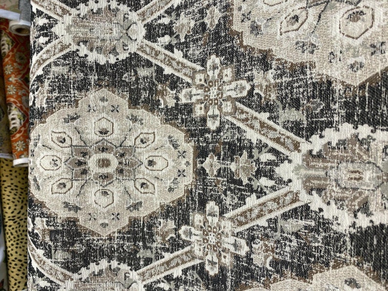 P Kaufmann Carpet Heirloom Onyx Black Jacquard Fabric By The Etsy