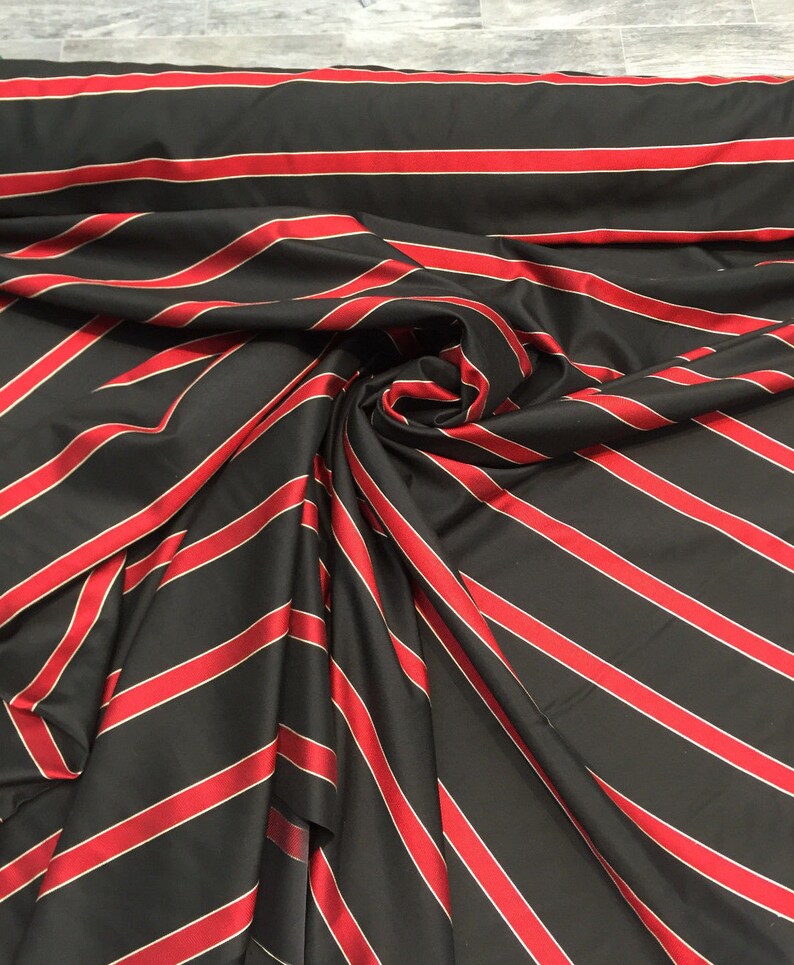 Red Black Stripe Soft Fabric 120 Inches Double Width by the Etsy