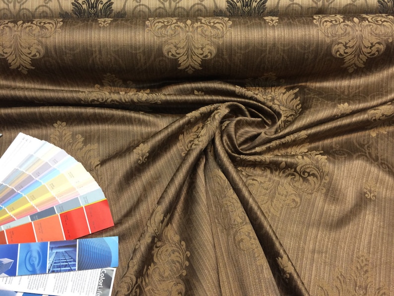 Nutmeg Damask Excellent for Drapery reversible 56 inches wide Fabric By the yard Multipurpose