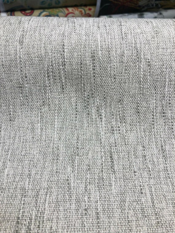 Avenger Pumice White Gray Tweed Soft Chenille Upholstery Fabric By The Yard