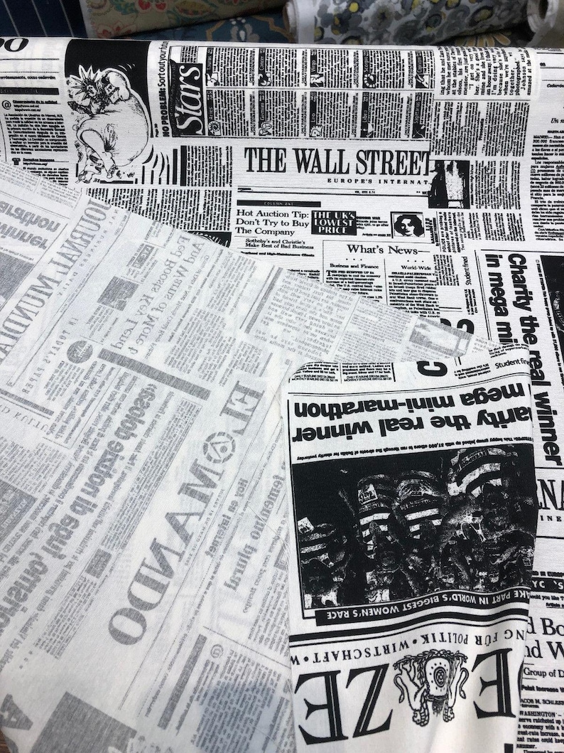 Wall Street Journal Cotton Drapery Tissu de rembourrage par cour image 4