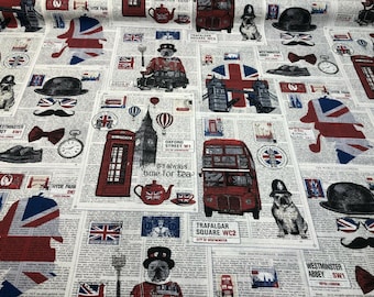 British Westminster Abbey London Cotton Drapery Upholstery Fabric By The Yard