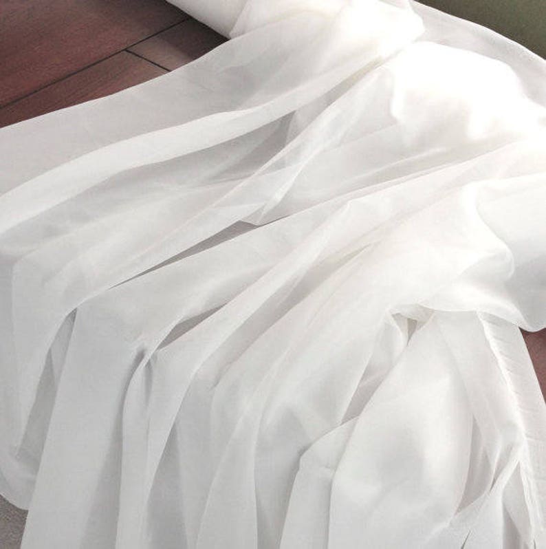 120 Inch Voile White Sheer Fabric by the Yard Etsy Canada