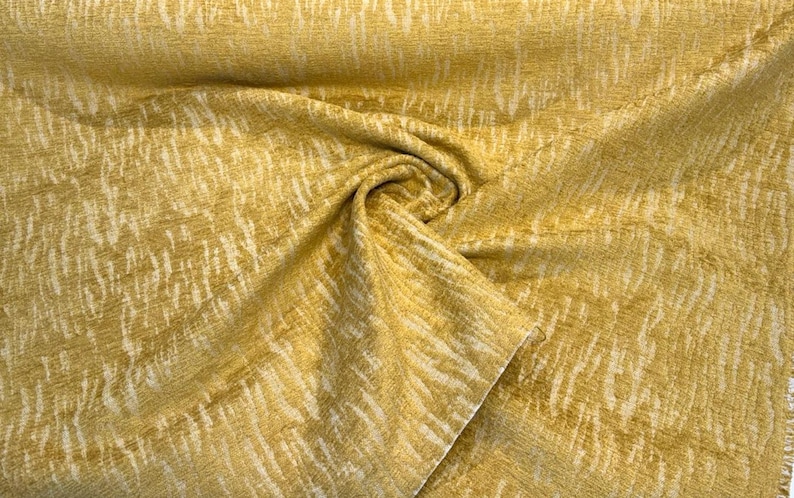 Mosley Gold Chenille Anthropologie Upholstery Fabric By The Yard image 2