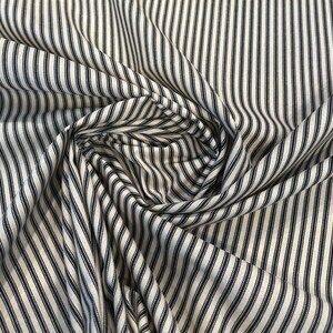 Waverly Timeless Ticking Black Striped Cotton Fabric By The Yard image 4