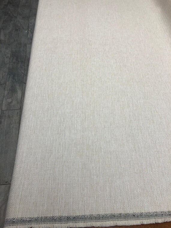 White Ivory White Solid Chenille Texture Upholstery Fabric by The Yard