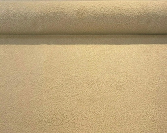 Fuzzy Wooly Boucle Beige Parchment Upholstery Drapery Fabric By The Yard