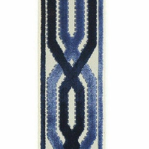 Fabricut Blue Velvet Embroidery Trim Tape By The Yard