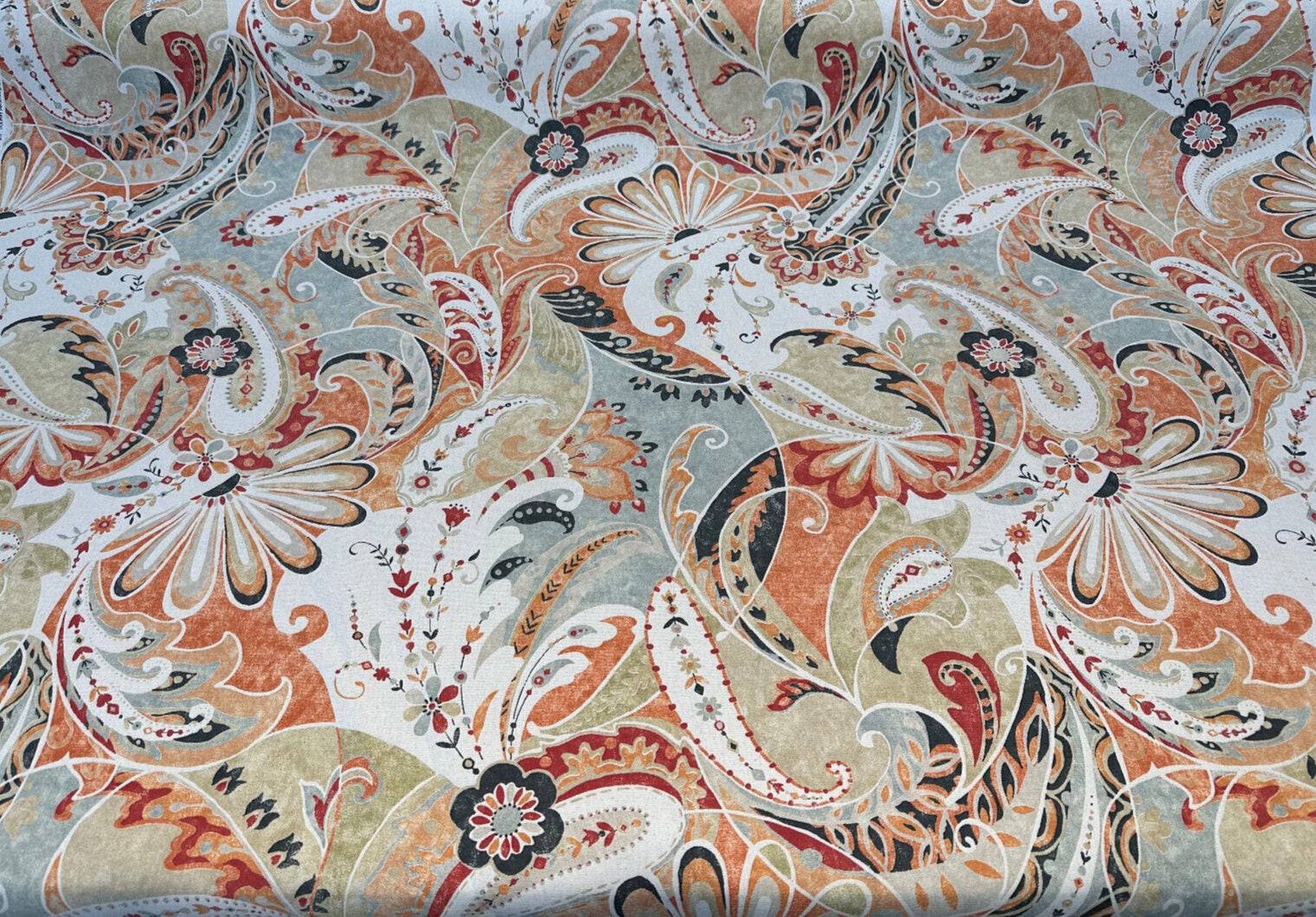 Paisley Etsy Fabric - Coral