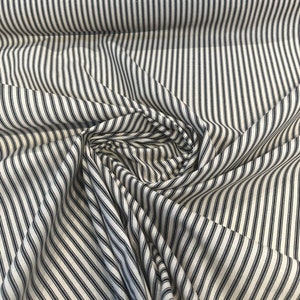 Waverly Timeless Ticking Black Striped Cotton Fabric By The Yard image 2