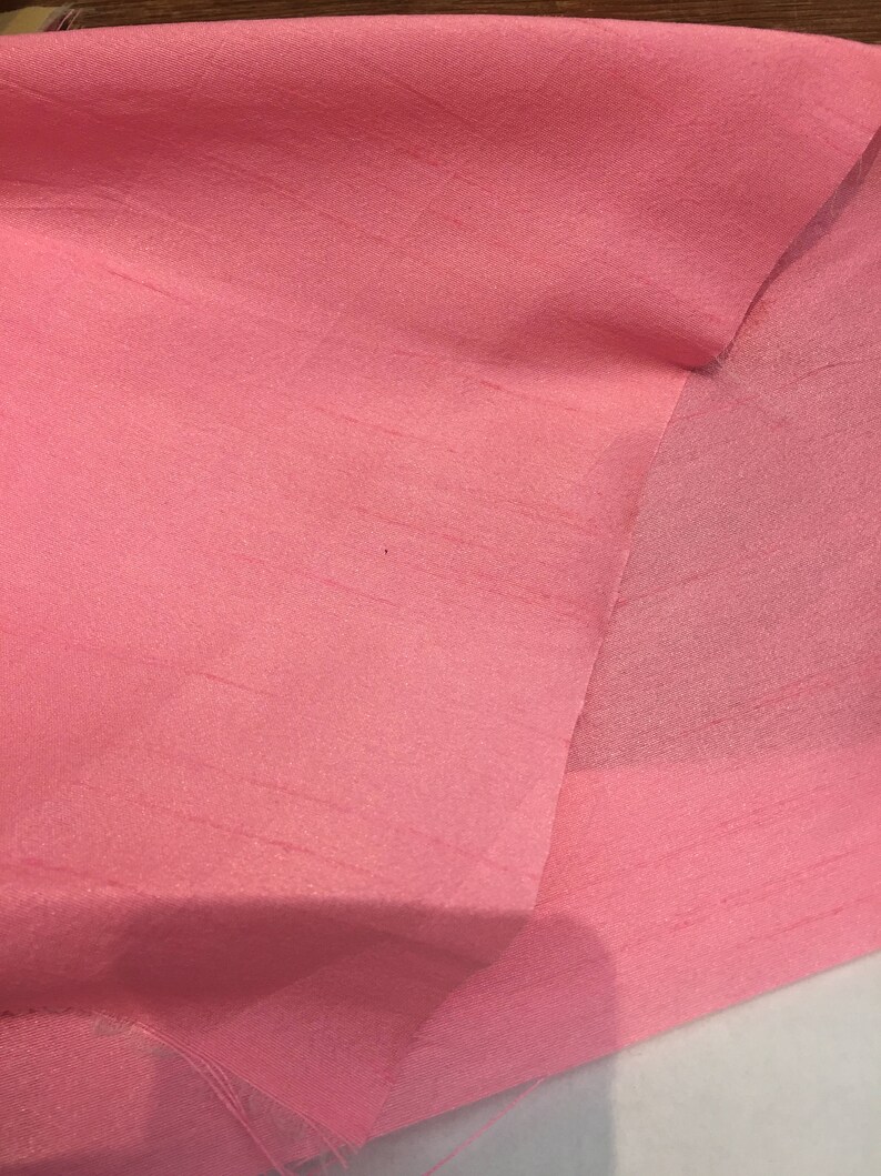 Pink Shantung Faux Silk Polyester Drapery Fabric by the yard 40 colors