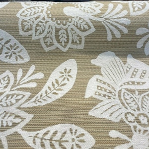 Robert Allen Upholstery Floral Mettaline Pumice Chenille Fabric By The Yard
