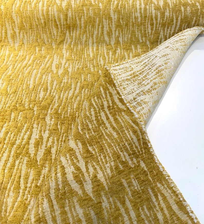 Mosley Gold Chenille Anthropologie Upholstery Fabric By The Yard image 4
