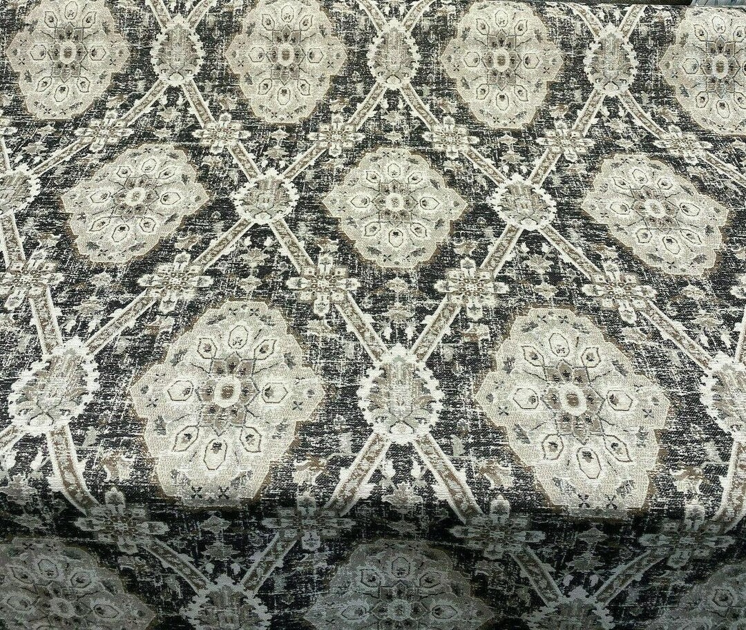 P Kaufmann Carpet Heirloom Onyx Black Jacquard Fabric by the Yard Etsy