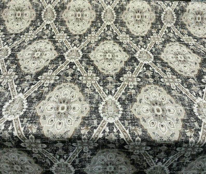 P Kaufmann Carpet Heirloom Onyx Black Jacquard Fabric by the - Etsy