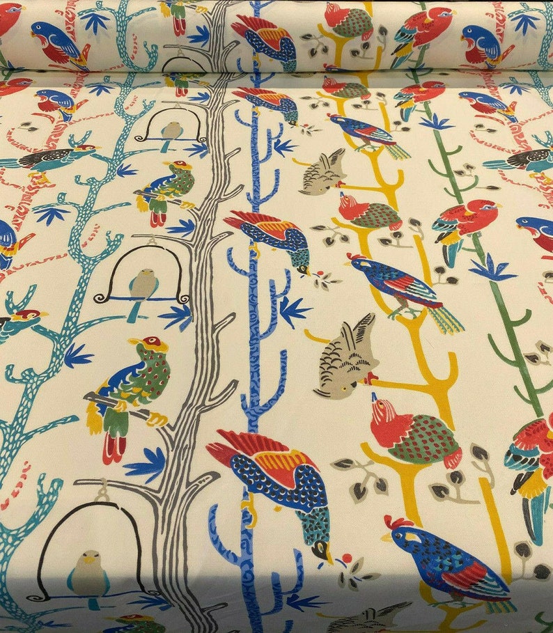 Waverly Bird House Parrots Chatter Prism Fabric by the Yard Etsy
