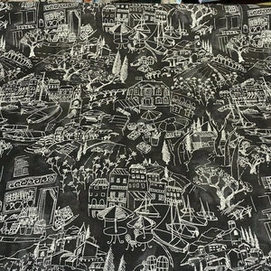 Kelly Ripa Home Daily Sketch Toile Svartvitt Tyg, måttbeställd bild 1