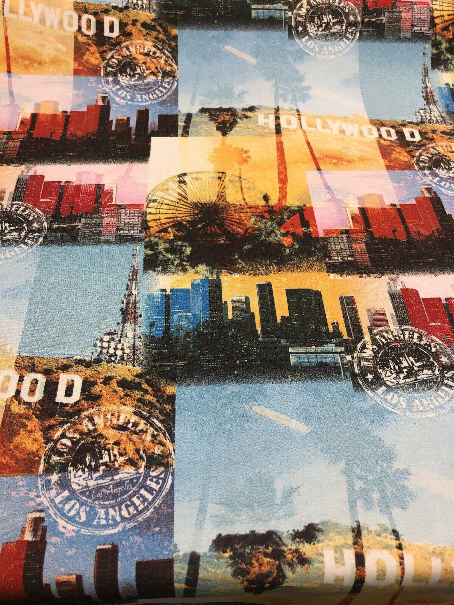 Los Angeles Hollywood Cotton Drapery Upholstery Fabric by the Etsy