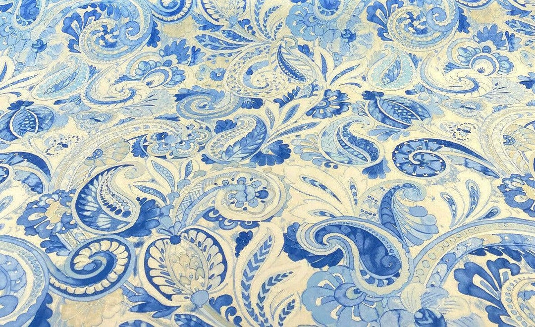 Waverly Sarong Swirl & Porcelain Blue Fabric by the Yard Etsy