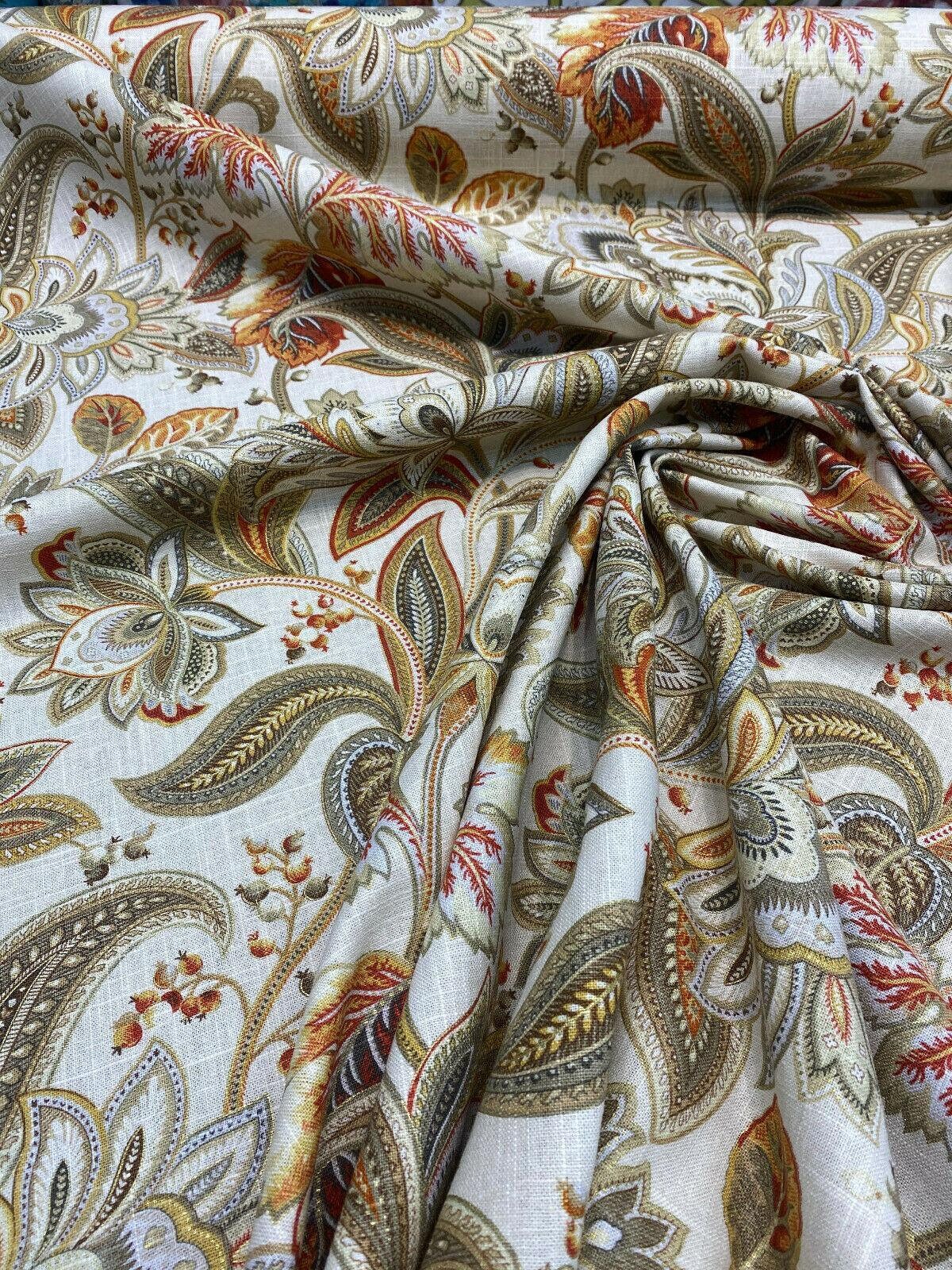 Swavelle Valdosta Nectar Beige Floral Linen Rayon Fabric by | Etsy
