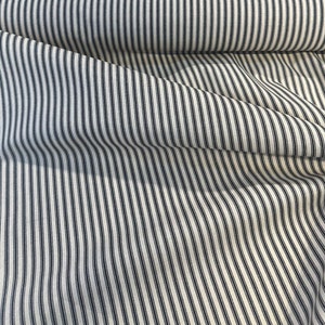 Waverly Timeless Ticking Black Striped Cotton Fabric By The Yard image 5