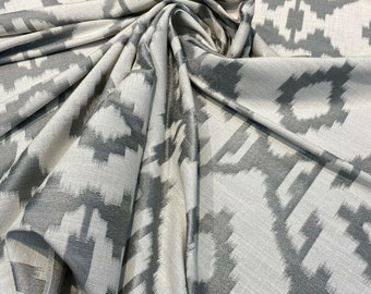 Baylis Aztec Silver Jacquard Designer Fabric By The Yard