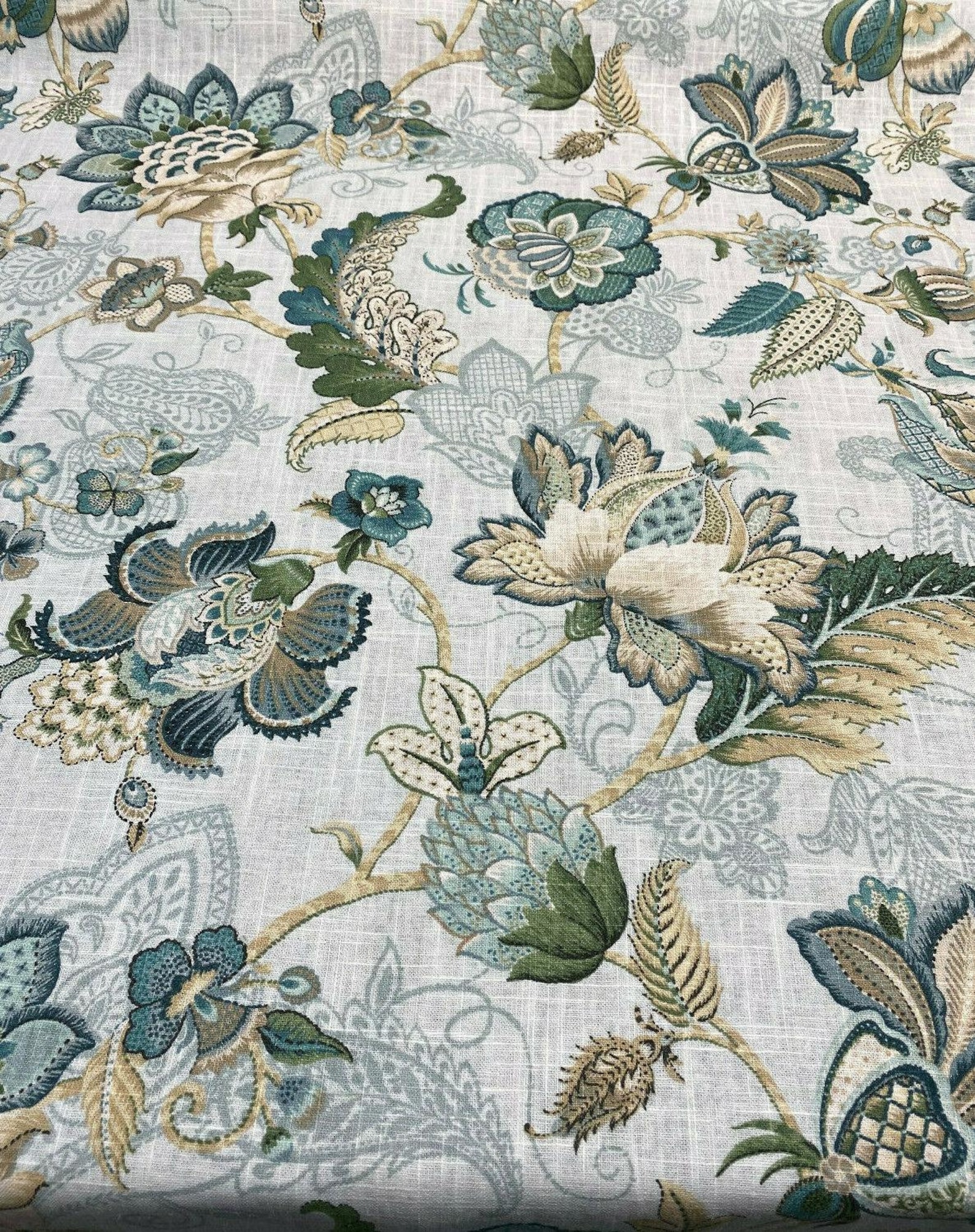 P Kaufmann Adelaide Mist Blue Jacobean Fabric By The Yard | Etsy