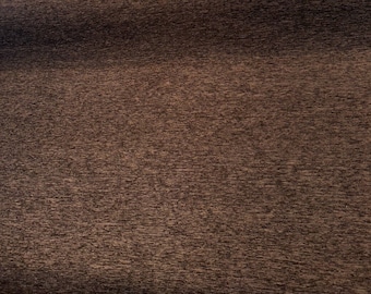 Brown Heavy Chenille Backed Upholstery Fabric by the yard