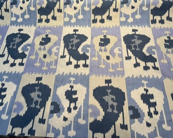 Wrangler Denim Blue Jacquard Geometric Upholstery Drapery Fabric By Yard