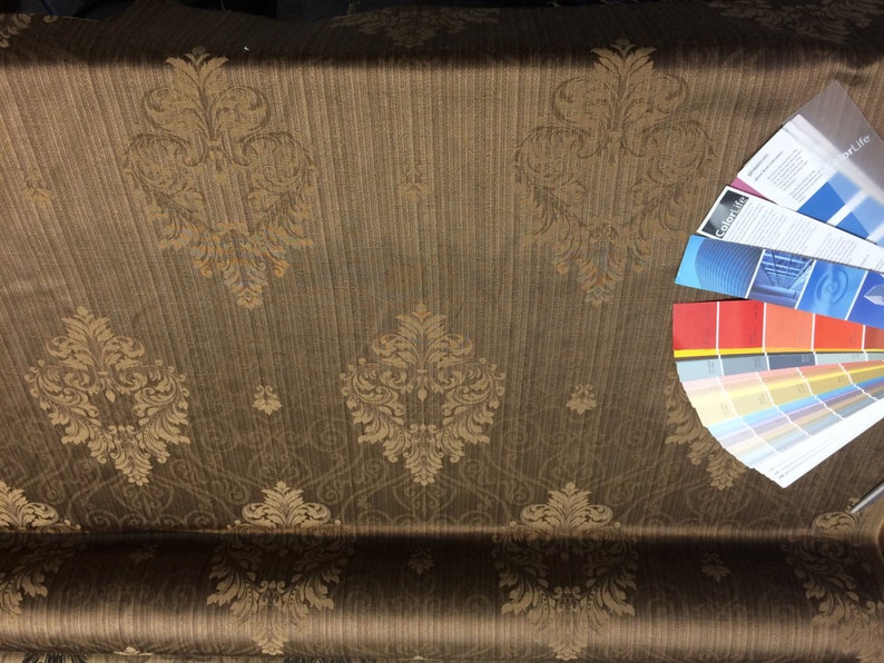 Nutmeg Damask Excellent for Drapery reversible 56 inches wide Fabric By the yard Multipurpose