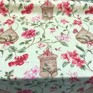 Kauai Bird Cage Gold  Covington Linen Fabric By The Yard