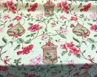 Kauai Bird Cage Gold  Covington Linen Fabric By The Yard