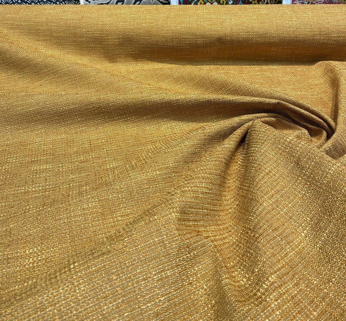 Manhattan Sun Yellow Chenille Upholstery Fabric By The Yard Etsy