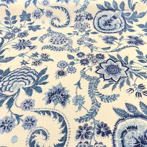Waverly Paloma Blå Egeiska Blommiga Paisley Möbeltyg i Draperi, Varmköpt