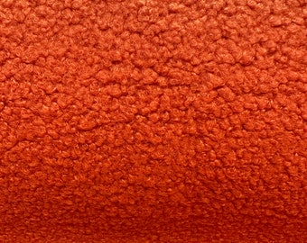 Crypton Water Stain Resistant MCM Mid Century Modern Red-Orange Rose Dark  Brown Tweed Upholstery Fabric