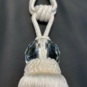 White Crystal Tassel Curtain Tiebacks