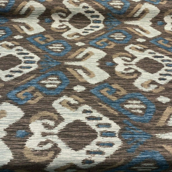 Upholstery Aztec Brown Blue P Kaufmann Fabric By The Yard