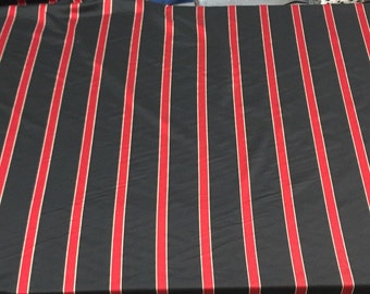 Red Black Stripe soft fabric  120 inches double width By the yard