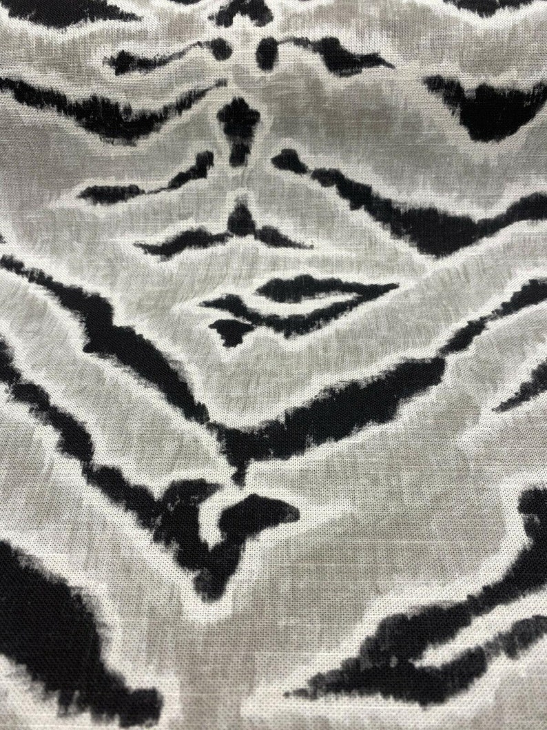 Tigers Stripes Black Gray Drapery Upholstery Vilber Fabric by the Yard ...