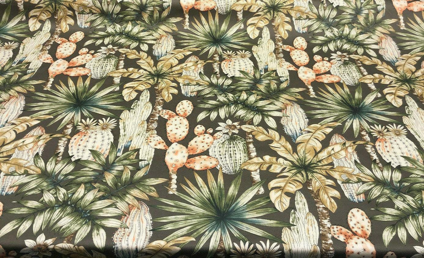 Tommy Bahama Upholstery Drapery Fabric Print 54"W Botanical Glow Nutmeg Floral 