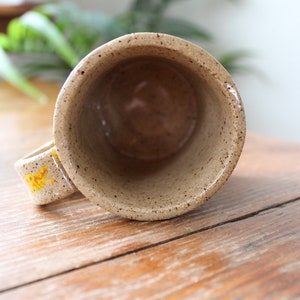 Floral ceramic mug, handmade mug, speckled clay mug, small boho mug, flowery mug, mug with flowers, clay mug, hand built ceramic mug, image 5