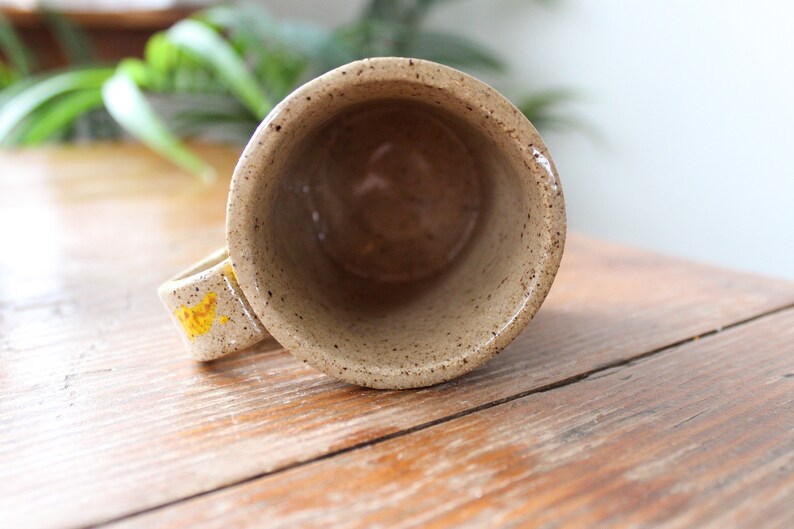 Floral ceramic mug, handmade mug, speckled clay mug, small boho mug, flowery mug, mug with flowers, clay mug, hand built ceramic mug, image 5